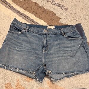 Hatch Distressed Blue Jean Shorts